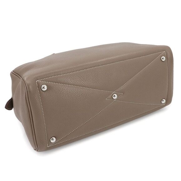 Hermes Victoria 2 35 Hand Bag Taurillon Cles Mance Etoupe T Engraved Silver - Picture 4 of 9